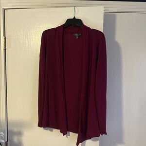 Women's Burgundy Open Front Cardigan